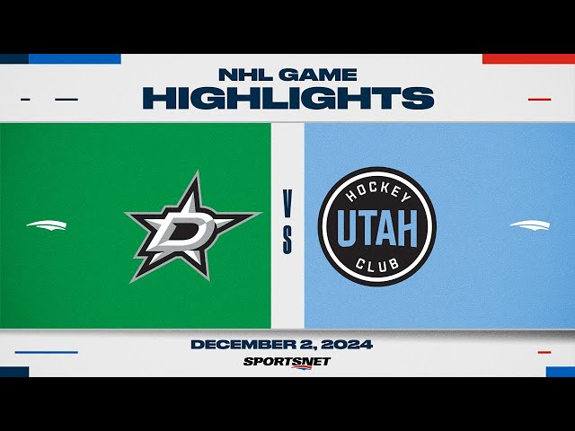 ⁣NHL Highlights | Stars vs. Utah HC - December 2, 2024