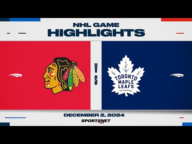 ⁣NHL Highlights | Blackhawks vs. Maple Leafs - December 2, 2024