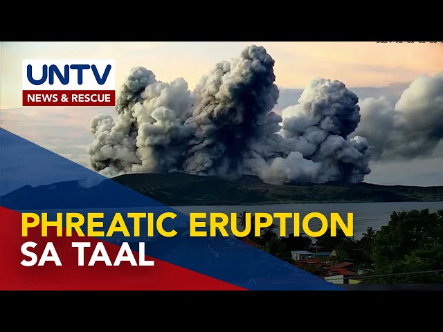 ⁣Bulkang Taal, nagkaroon ng minor phreatic eruption