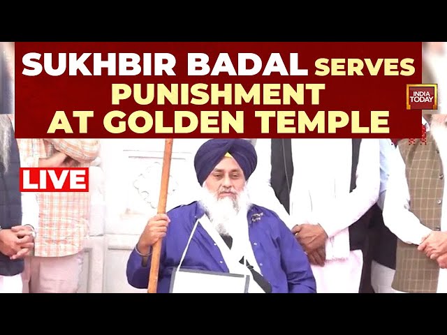 ⁣LIVE: Akali Dal's Sukhbir Badal, On Wheelchair, Serves Punishment At Golden Temple | Punjab New