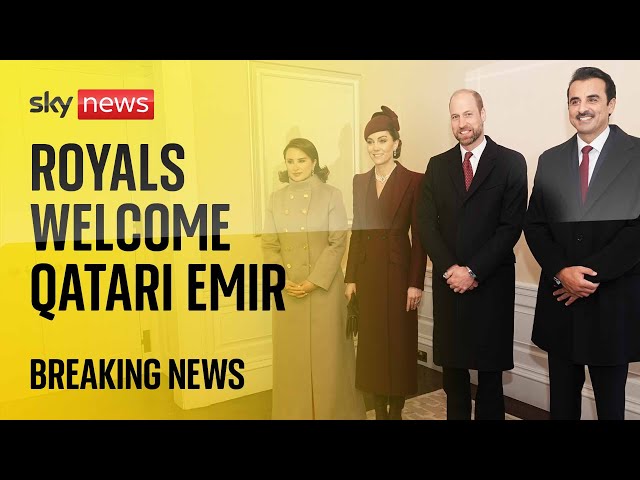 ⁣Kate joins royals in welcoming Qataris for state visit