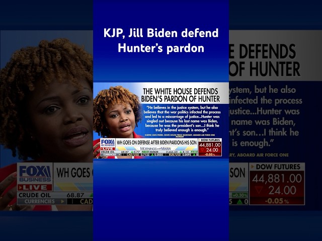 ⁣KJP and Dr. Jill come to Hunter Biden's defense: He was victim of ‘war politics’ #shorts