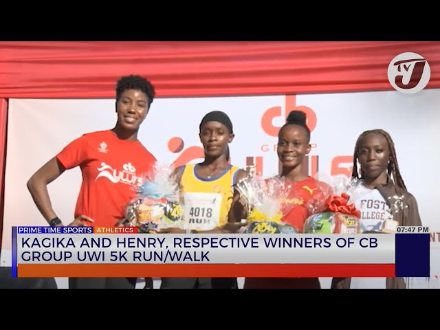 ⁣Kagika and Henry, Respective Winners of CB Group UWI 5K Run/Walk