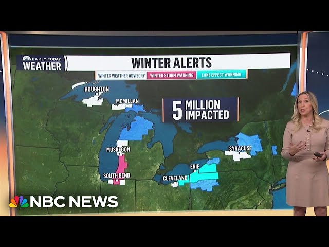 ⁣Millions around the Great Lakes region brace themselves for more snow