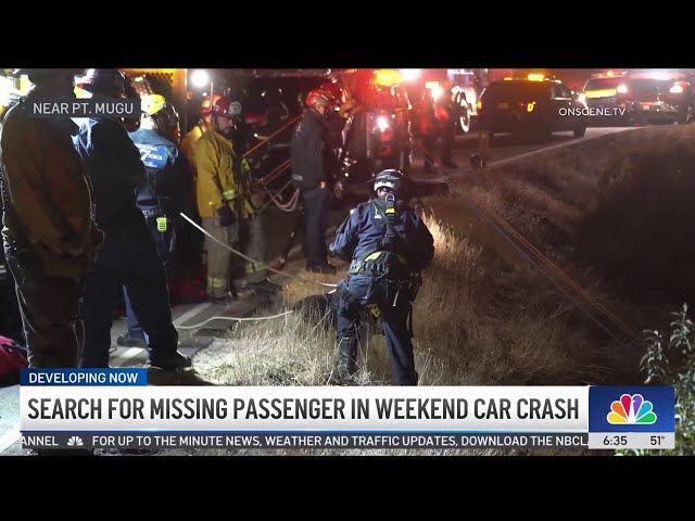 ⁣Search for missing passenger in weekend crash