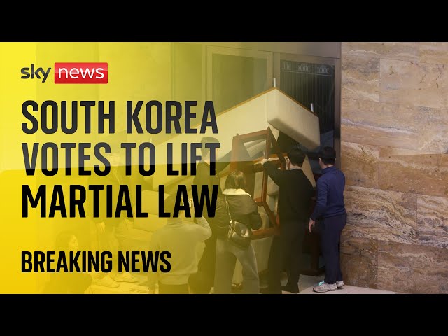 ⁣Watch live: South Korean parliament votes to lift martial law