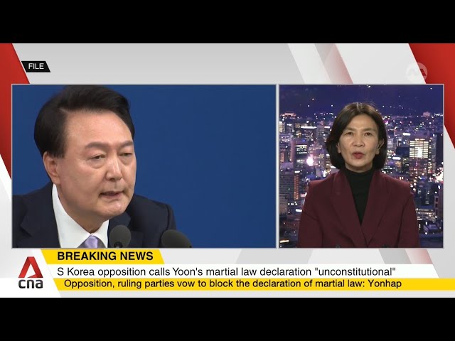 ⁣South Korea President Yoon Suk Yeol's declaration of martial law a 'surprise'