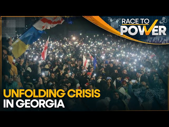 ⁣Georgia Protests: Tens Of Thousands Demonstrate Against Govt’s EU Decision | Race To Power