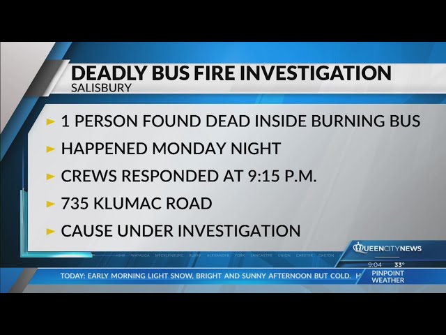 Man killed, firefighter hurt in Salisbury bus fire: Police