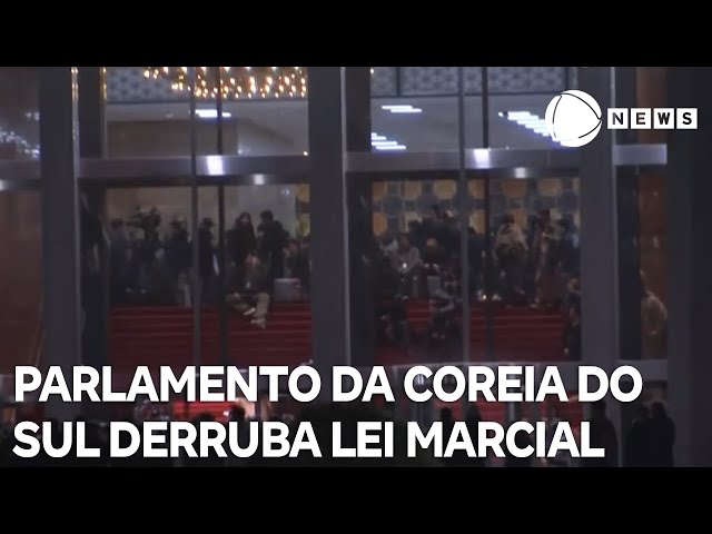 ⁣Parlamento da Coreia do Sul derruba Lei Marcial decretada pelo presidente