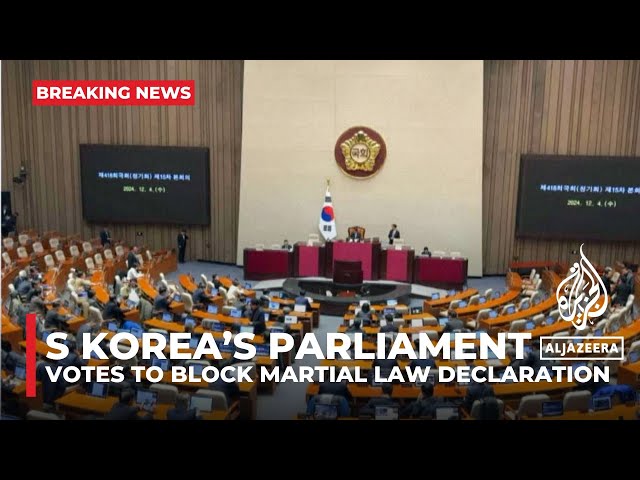 ⁣South Korean National Assembly rejects President’s martial law declaration