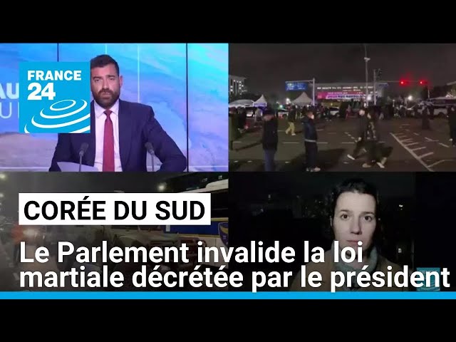 ⁣Corée du Sud : le Parlement invalide la loi martiale décrétée par le président • FRANCE 24