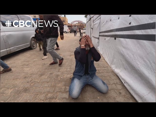 ⁣His daughter died after being swept into a crowd in central Gaza trying to buy bread