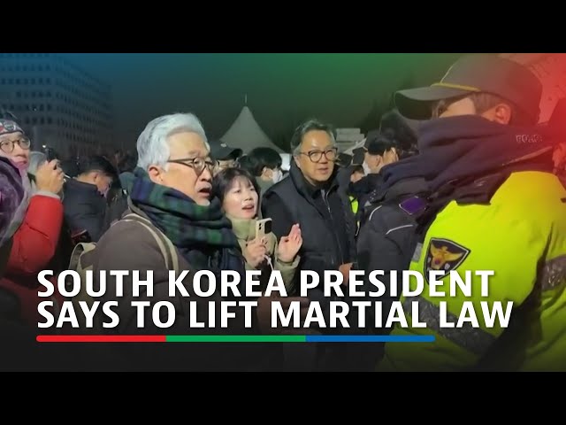 ⁣South Korean president reverses martial law decree after night of protests