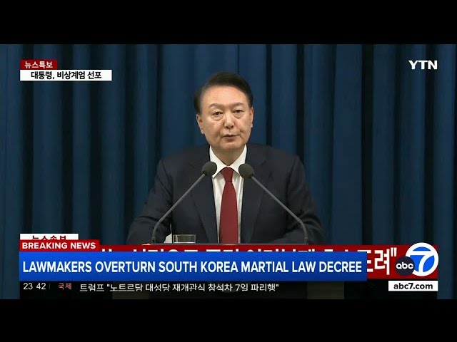 ⁣South Korean martial law: Parliament rejects President Yoon Suk Yeol's declaration