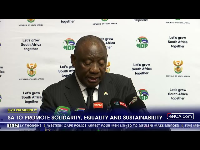 ⁣G20 Presidency | SA to promote solidarity, equality and sustainability