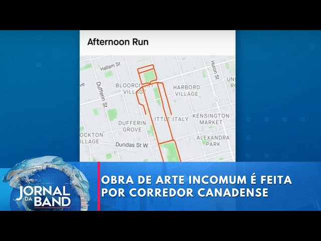 Obra de arte incomum é feita por corredor canadense com GPS | Jornal da Band