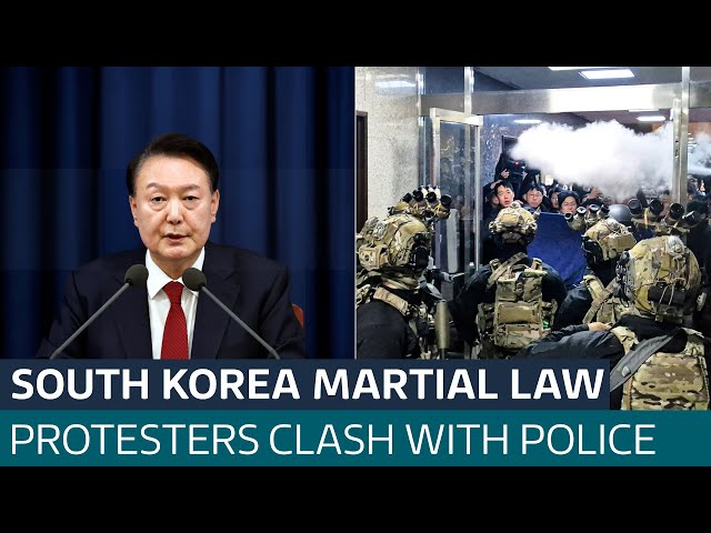 ⁣South Korea's president says martial law will be lifted after protests | ITV News