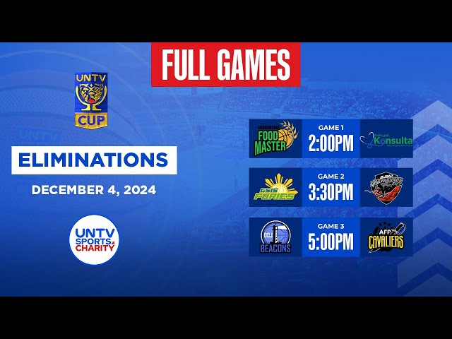 ⁣LIVE FULL GAMES: UNTV Cup Season 11 Eliminations at Amoranto Arena, Quezon City | December 04, 2024