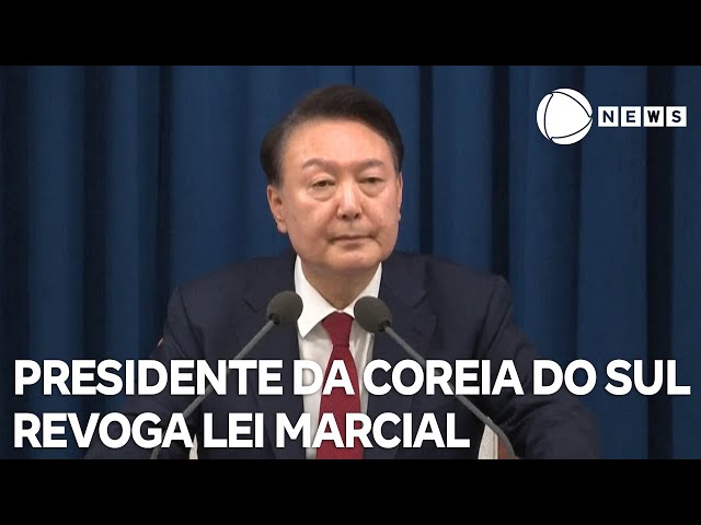 ⁣Presidente da Coreia do Sul volta atrás e anuncia revogação da lei marcial