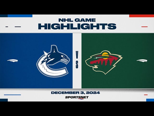 ⁣NHL Highlights | Canucks vs. Wild - December 3, 2024