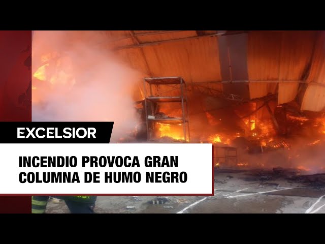 ⁣Incendio provoca gran columna de humo negro