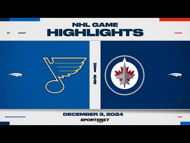 ⁣NHL Highlights | Blues vs. Jets - December 3, 2024