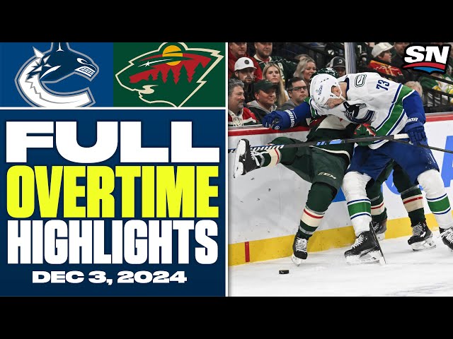 ⁣Vancouver Canucks at Minnesota Wild | FULL Overtime Highlights - December 3, 2024