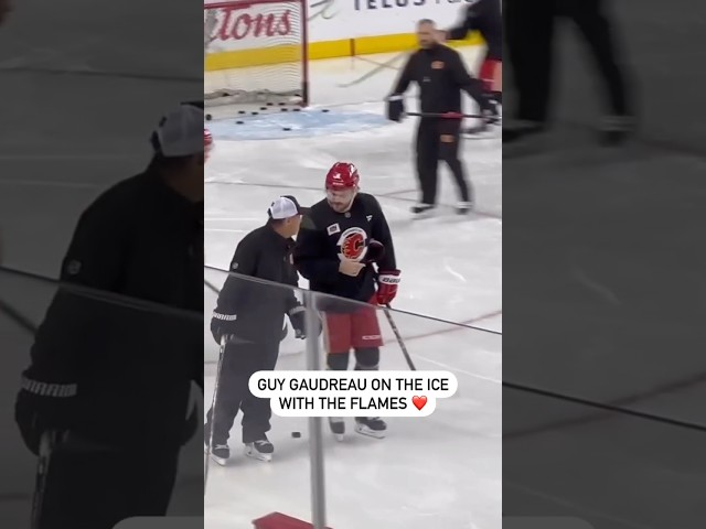 ⁣Johnny & Matthew Gaudreau’s Dad Skates With The Flames At Practice 