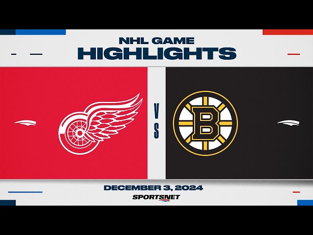 ⁣NHL Highlights | Red Wings vs. Bruins - December 3, 2024