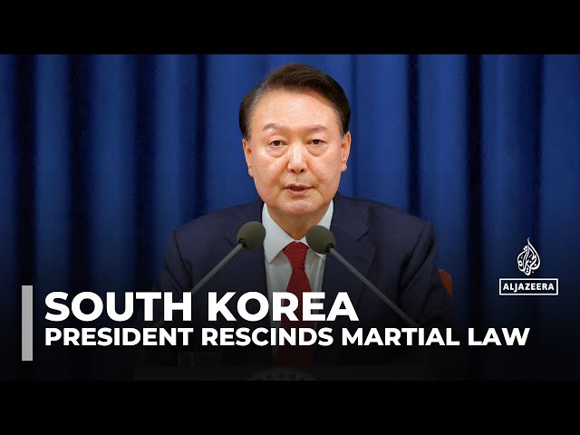 ⁣South Korea’s President Yoon says he will lift marital law