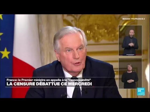 ⁣Michel Barnier compte sur un "réflexe de responsabilité" des députés pour ne pas le censur