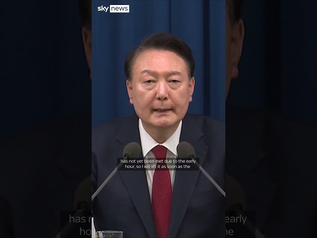 ⁣South Korean president lifts martial law order