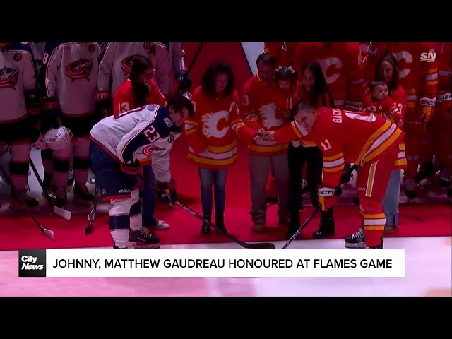 ⁣Johnny, Matthew Gaudreau honoured at Flames game