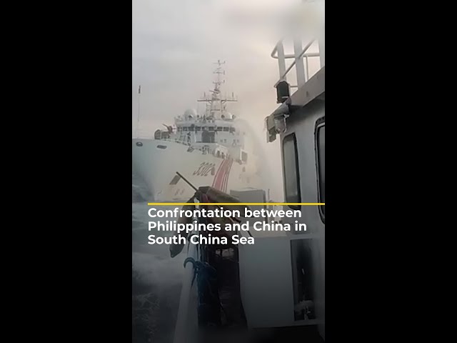 ⁣Confrontation between Philippines and Chinese ships in South China Sea | AJ#shorts