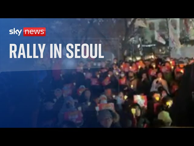 ⁣Watch live: Rally in South Korea after martial law chaos