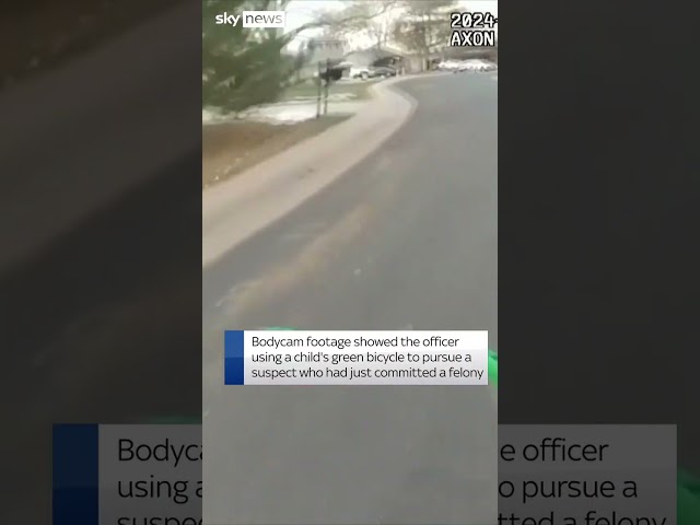 ⁣Officer uses child's bicycle in police pursuit