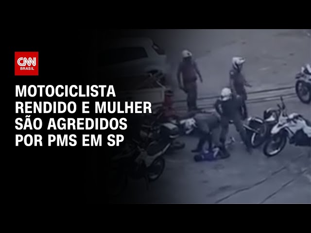 ⁣Motociclista rendido e mulher são agredidos por PMs em SP | CNN NOVO D