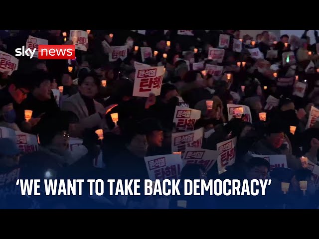 ⁣'We want to take back democracy': Thousands of protesters line Seoul streets