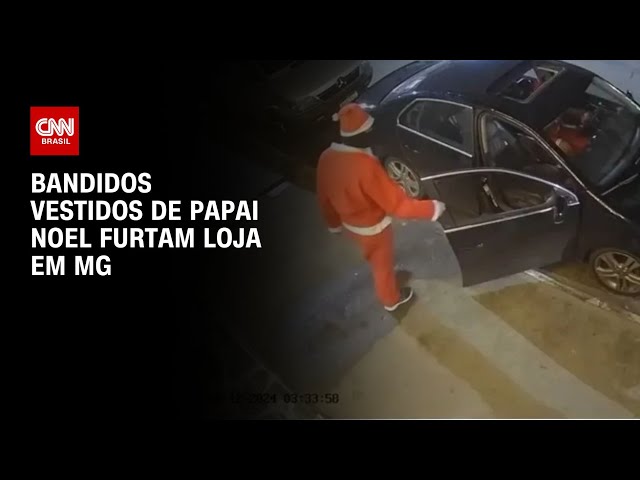 ⁣Bandidos vestidos de Papai Noel furtam loja em MG | LIVE CNN