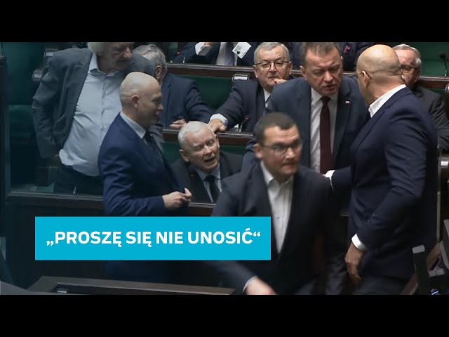 ⁣Awantura w Sejmie. Poseł KO ruszył do Jarosława Kaczyńskiego