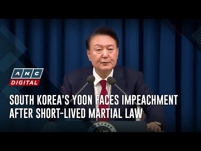 ⁣South Korea's Yoon faces impeachment after short-lived martial law