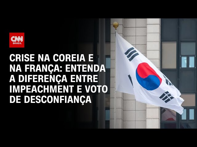 ⁣Crise na Coreia e na França: entenda a diferença entre impeachment e voto de desconfiança | LIVE CNN