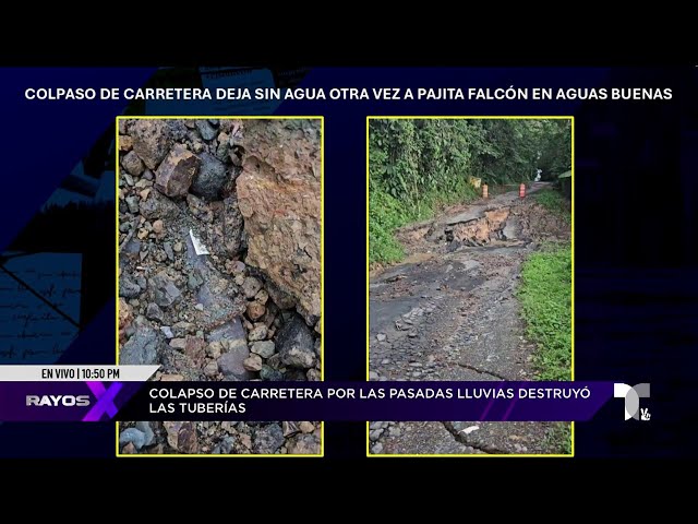 ⁣Colapso de carretera deja sin agua otra vez a Pajita Falcón en Aguas Buenas