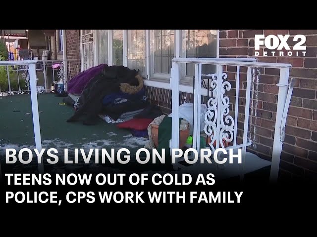 ⁣Boys living on  Detroit porch now staying with family friends