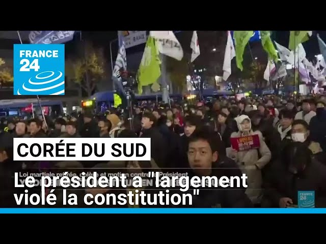 ⁣Corée du Sud : le président a "largement violé la constitution", accuse la motion de desti