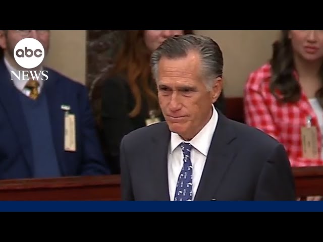 ⁣Senator Mitt Romney delivers his farewell address on the Senate floor