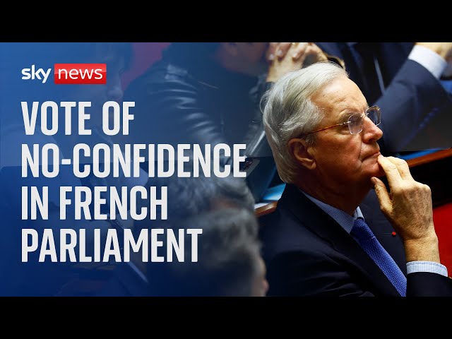 ⁣Watch live: French PM Michel Barnier faces no-confidence vote as government on brink of collapse