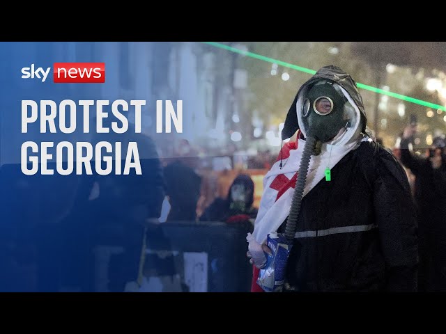 ⁣Watch live: Protesters gather in front of the Georgian parliament