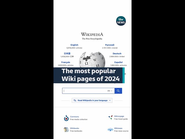 ⁣Do you remember what you searched for in 2024? Wikipedia does #itvnews #tech